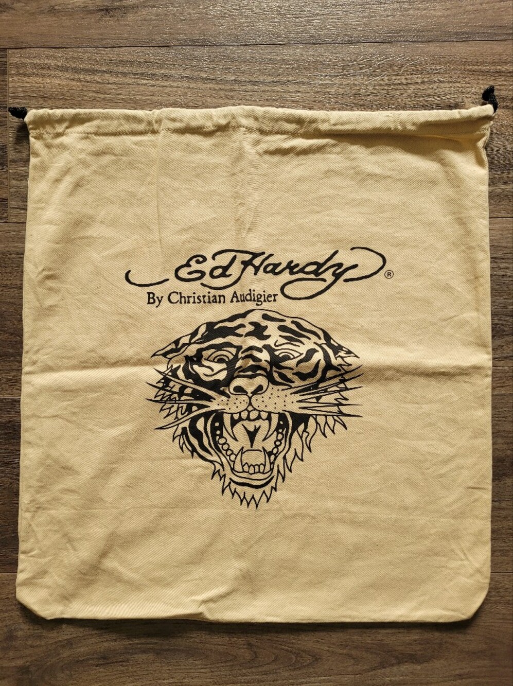 Ed Hardy By Christian Audigier Tiger Print Dust Bag - Beige & Black